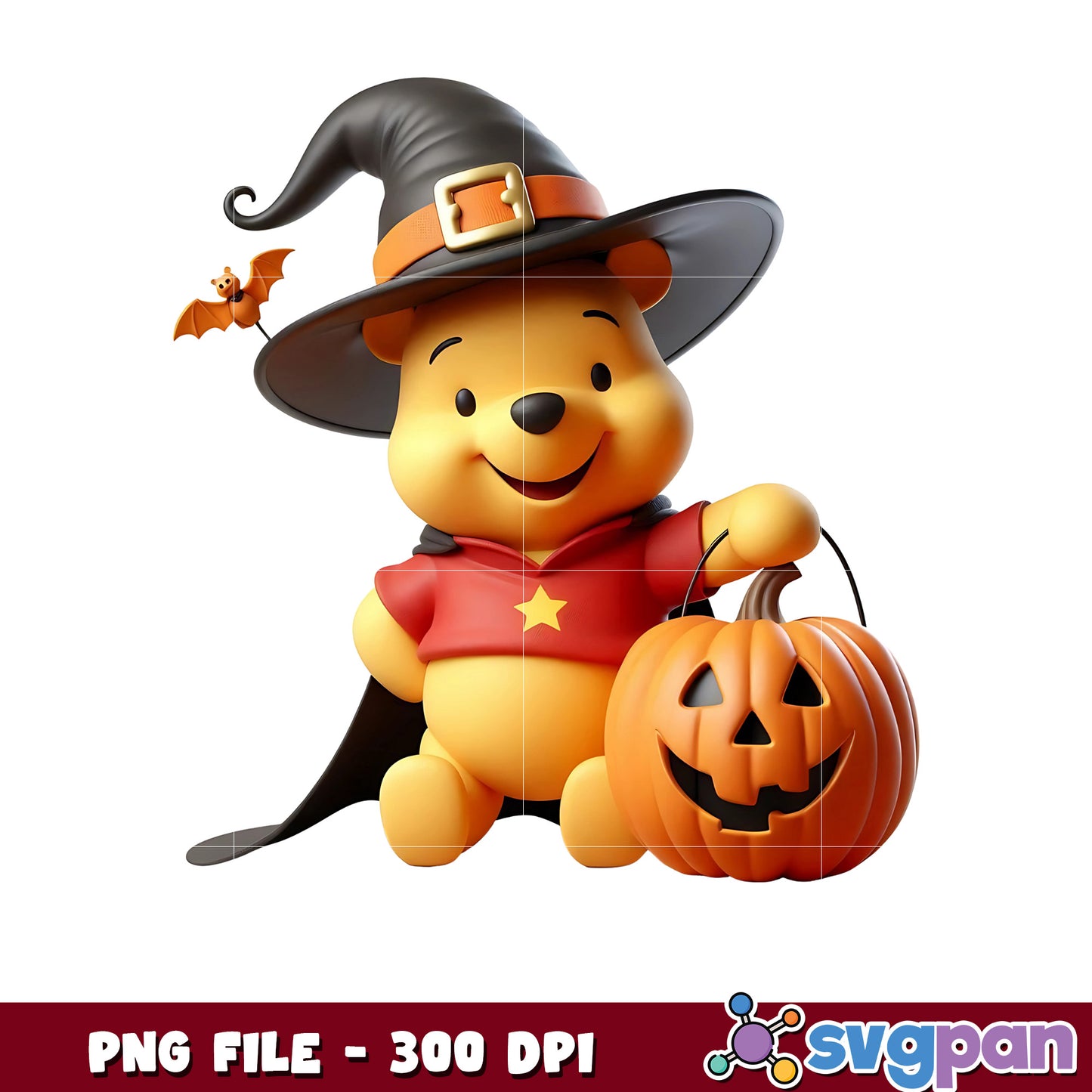 Pooh toy design png, spooky season png, halloween pajamas png