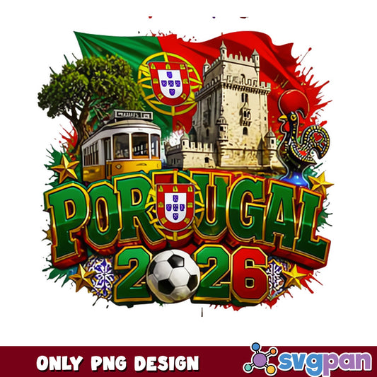 Portugal 2026 World Cup Soccer PNG, Football Fan PNG, Soccer PNG