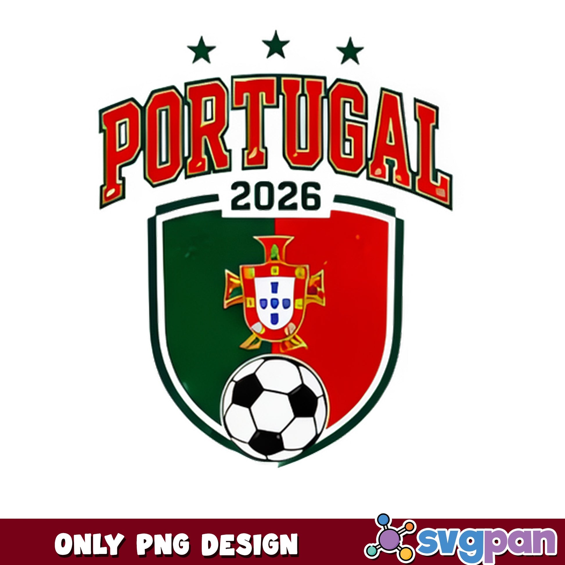 Portugal Soccer 2026 PNG, Portugal Football Badge PNG, World Cup PNG
