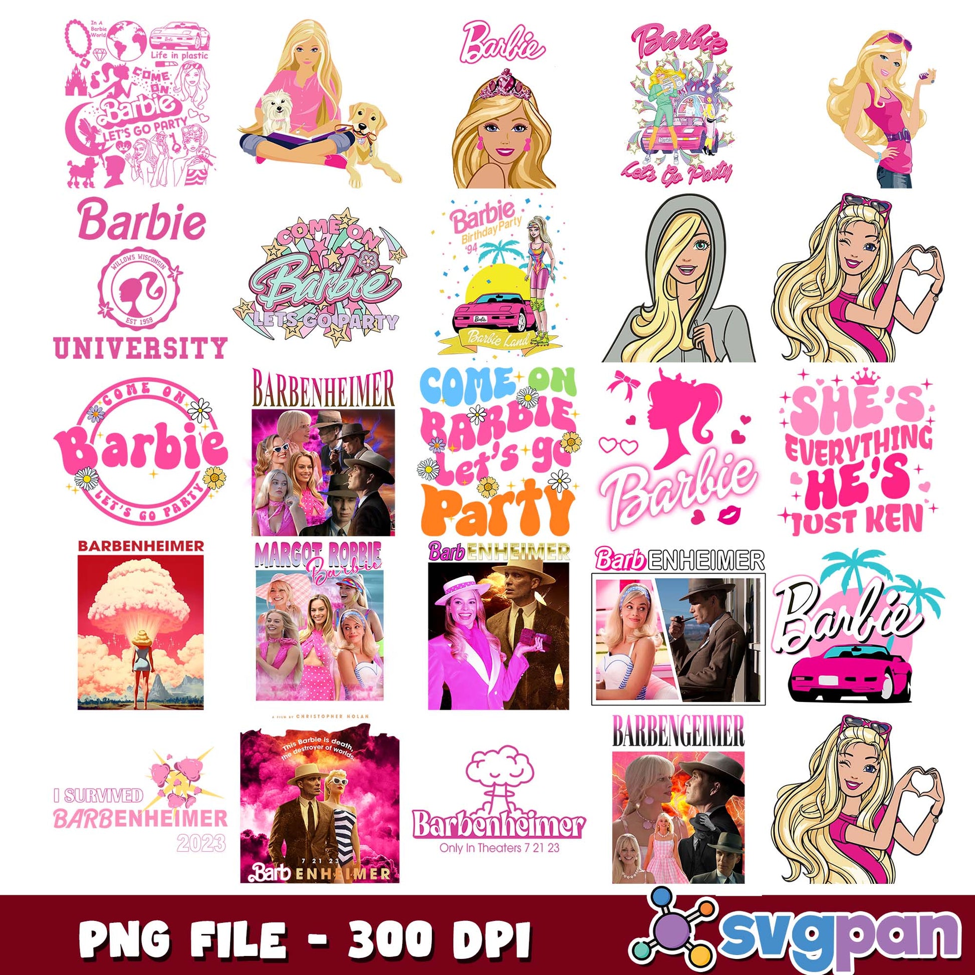 Poster barbenheimer png bundle