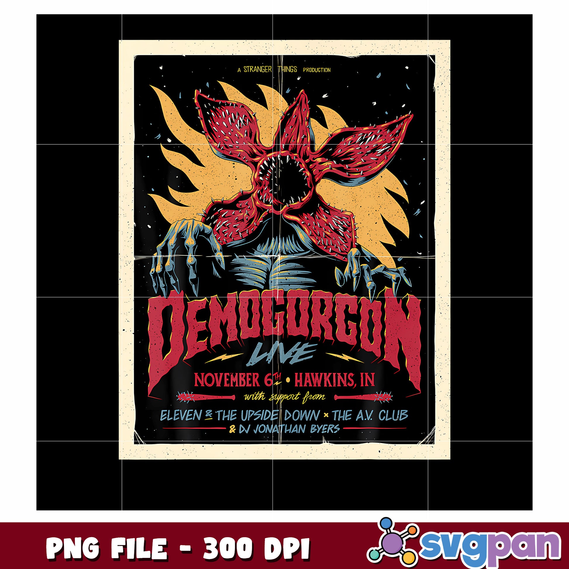 Poster of demogorgan png, netflix​ stanger things png, mind flayer png