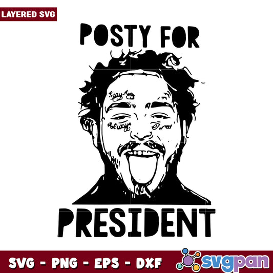 Posty for President SVG Design, Ideal for Creative Projects