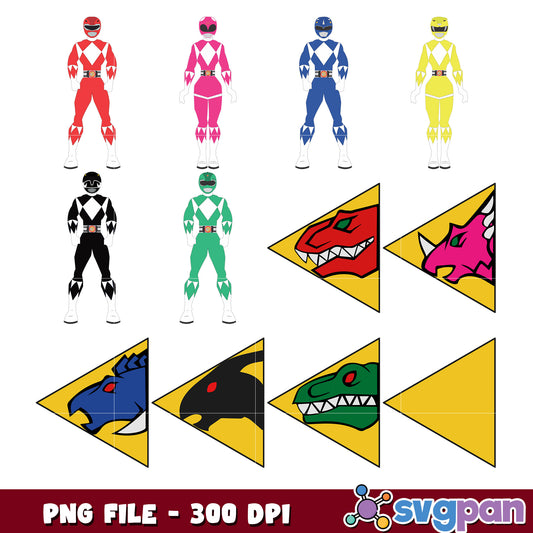 Power Rangers Bundle PNG 300 DPI