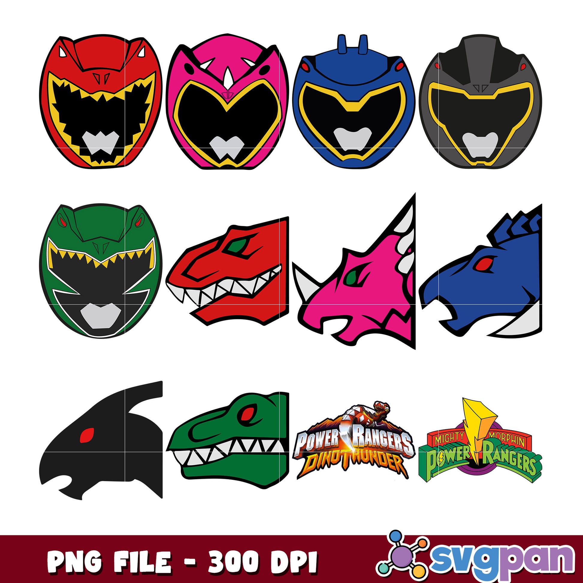 Power Rangers Dino Thunder PNG Bundle 300 DPI