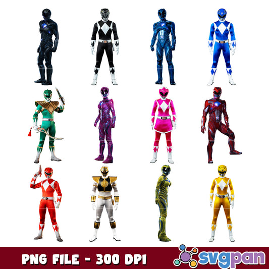 Power Rangers PNG Bundle 300 DPI