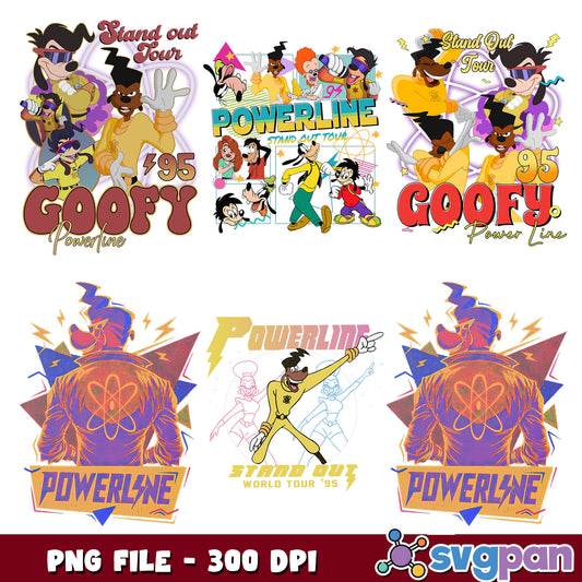 Powerline goofy design png bundle