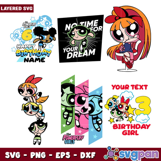 Powerpuff Girls Birthday SVG Bundle for Celebrations