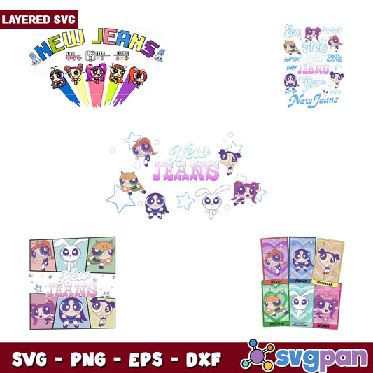 Powerpuff Girls New Jeans SVG Bundle