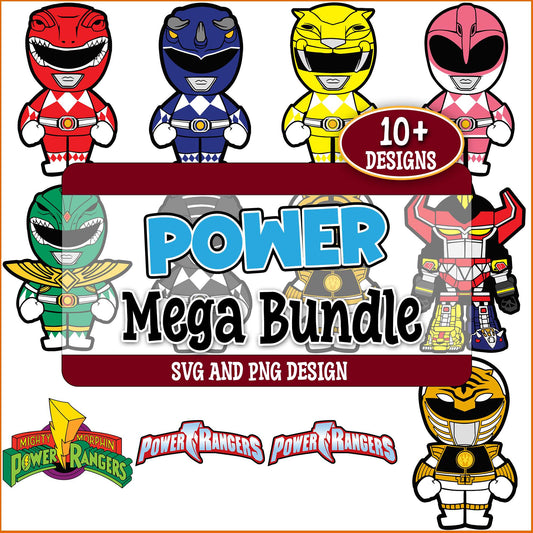 Power rangers chibi svg bundle