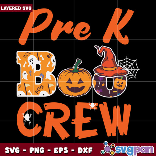 Pre k boo crew svg, halloween svg, horror movies characters svg