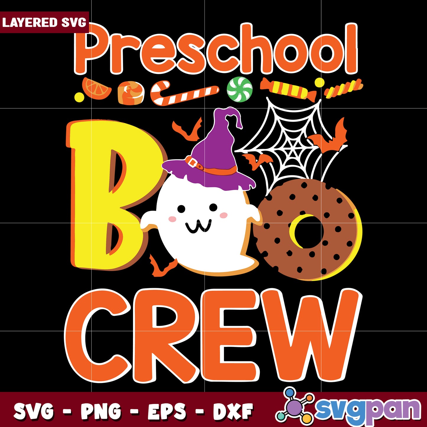 Preschool boo crew svg, halloween svg, horror movies characters svg