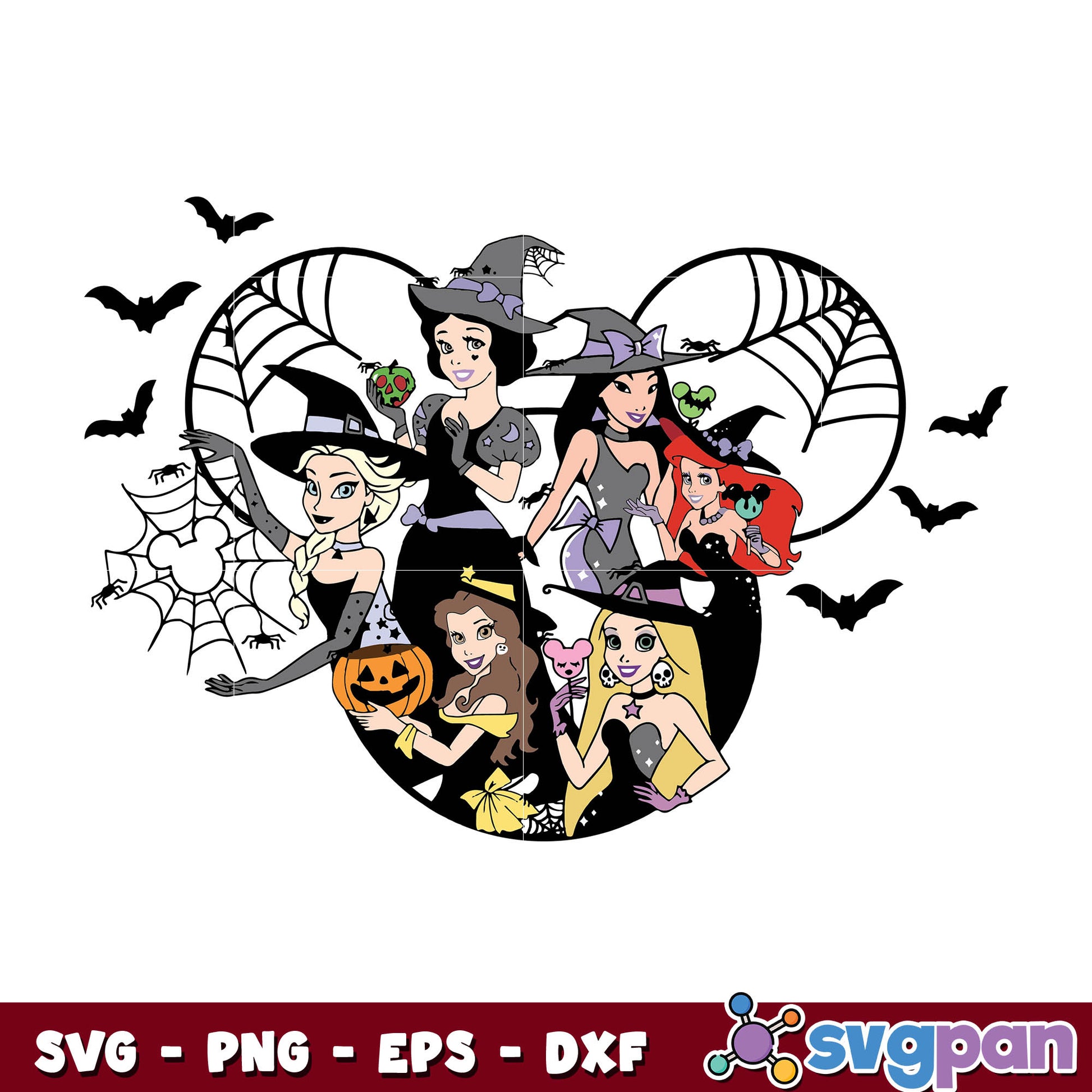 Halloween Mouse Princesses svg