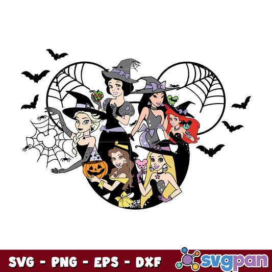 Halloween Mouse Princesses svg