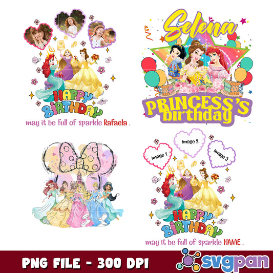 Princess Birthday PNG Bundle 300 DPI