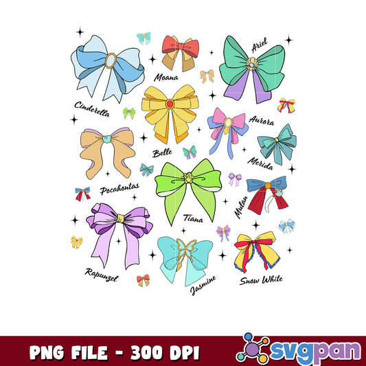 Princess Bows PNG Clipart Set