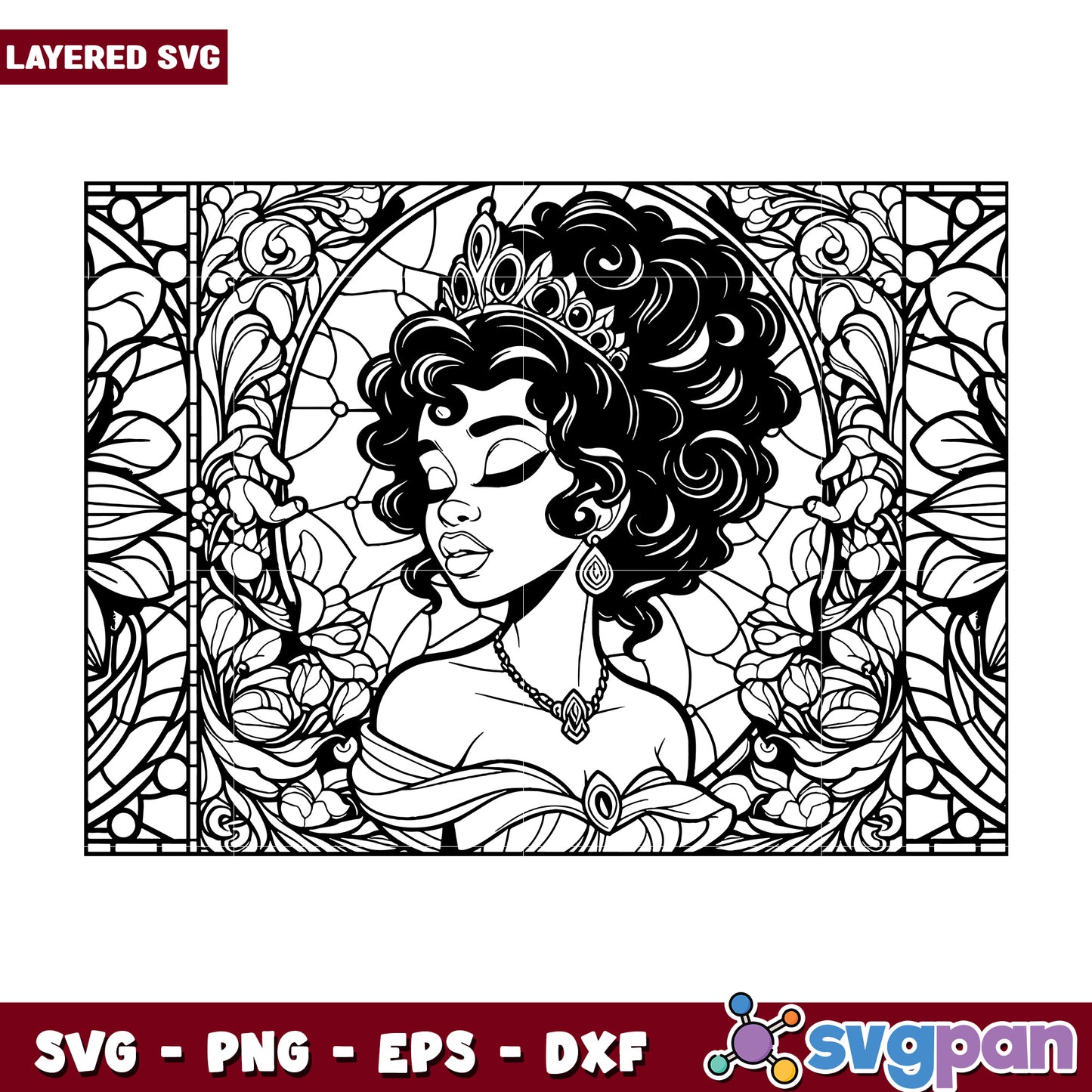 Princess Crown SVG Coloring Page