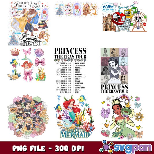 Princess Era Tour Bundle PNG Designs for Kids