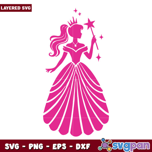 Princess SVG Silhouette Fairytale Magic Wand