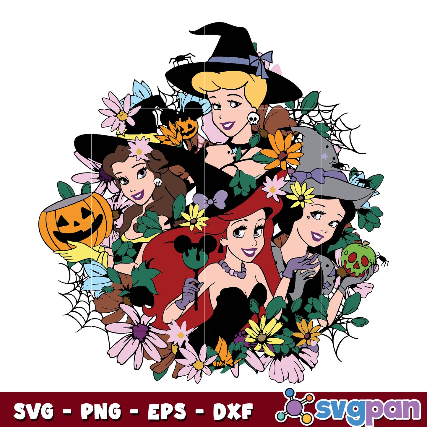 Disney Princess Witch Halloween svg