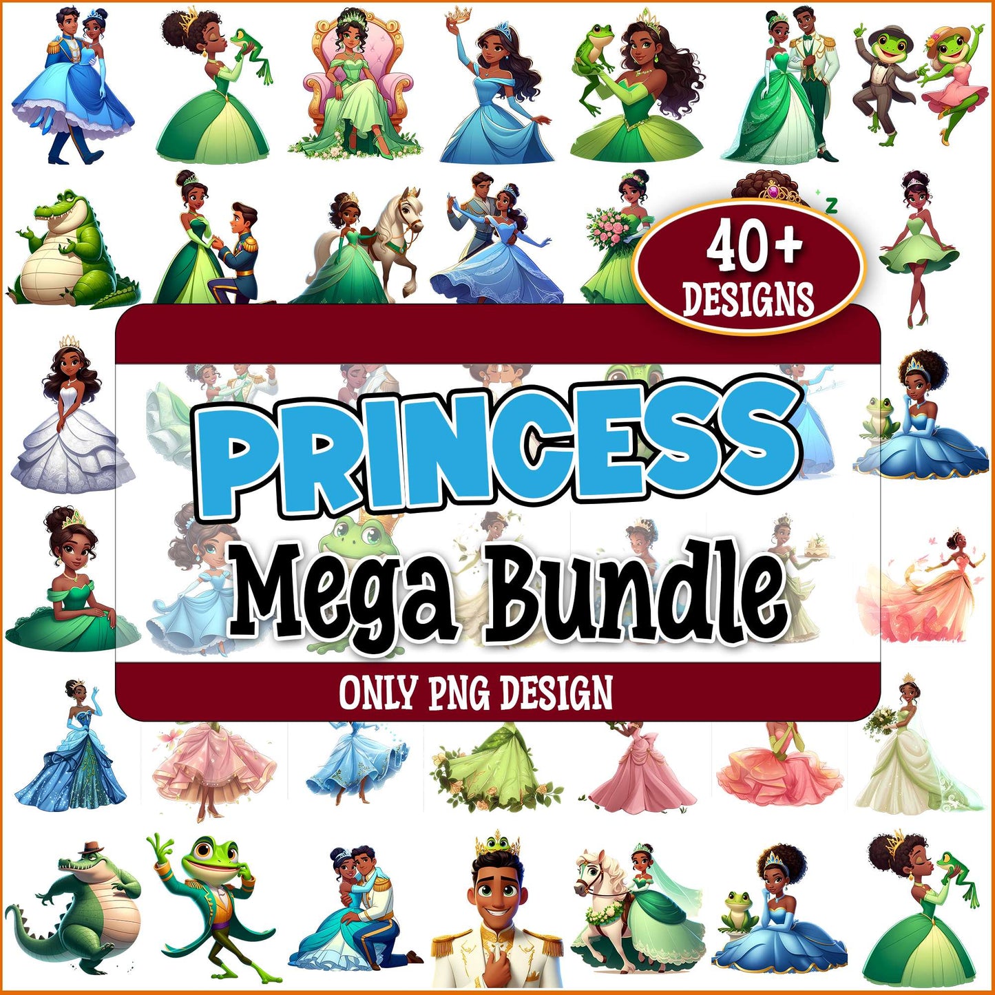 Princess and frog png bundle