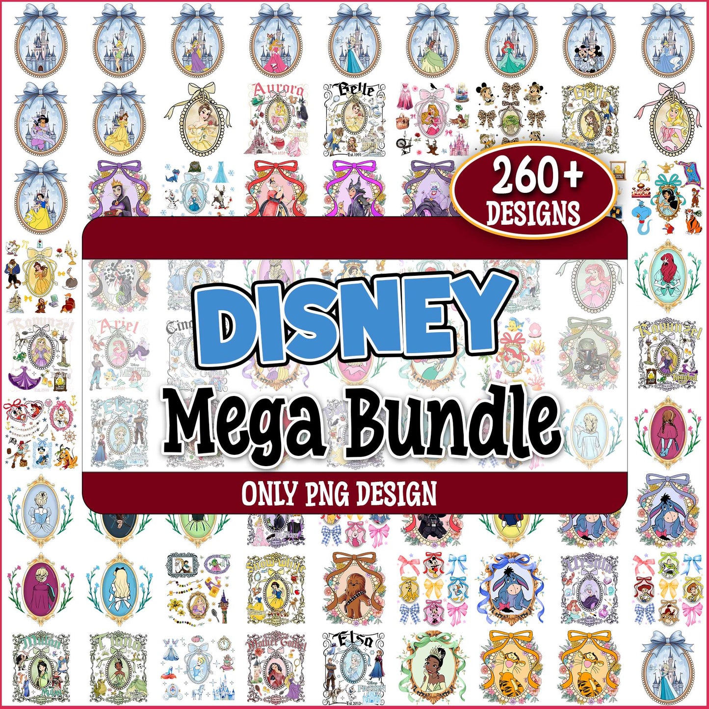 Princess and mirror png bundle