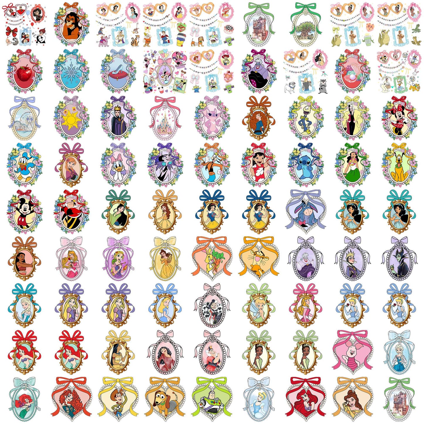 Princess and mirror png bundle, disney princess png, disney castle png