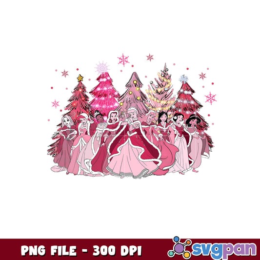 Princess christmas pink color png, chistmas design png, disney cartoon png