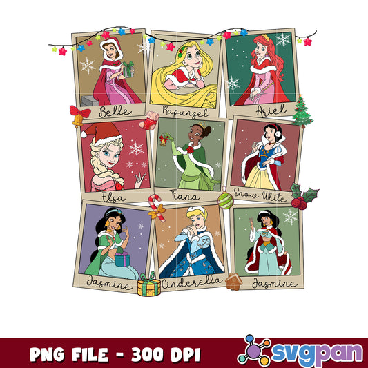 Princess christmas png, chistmas design png, disney cartoon png