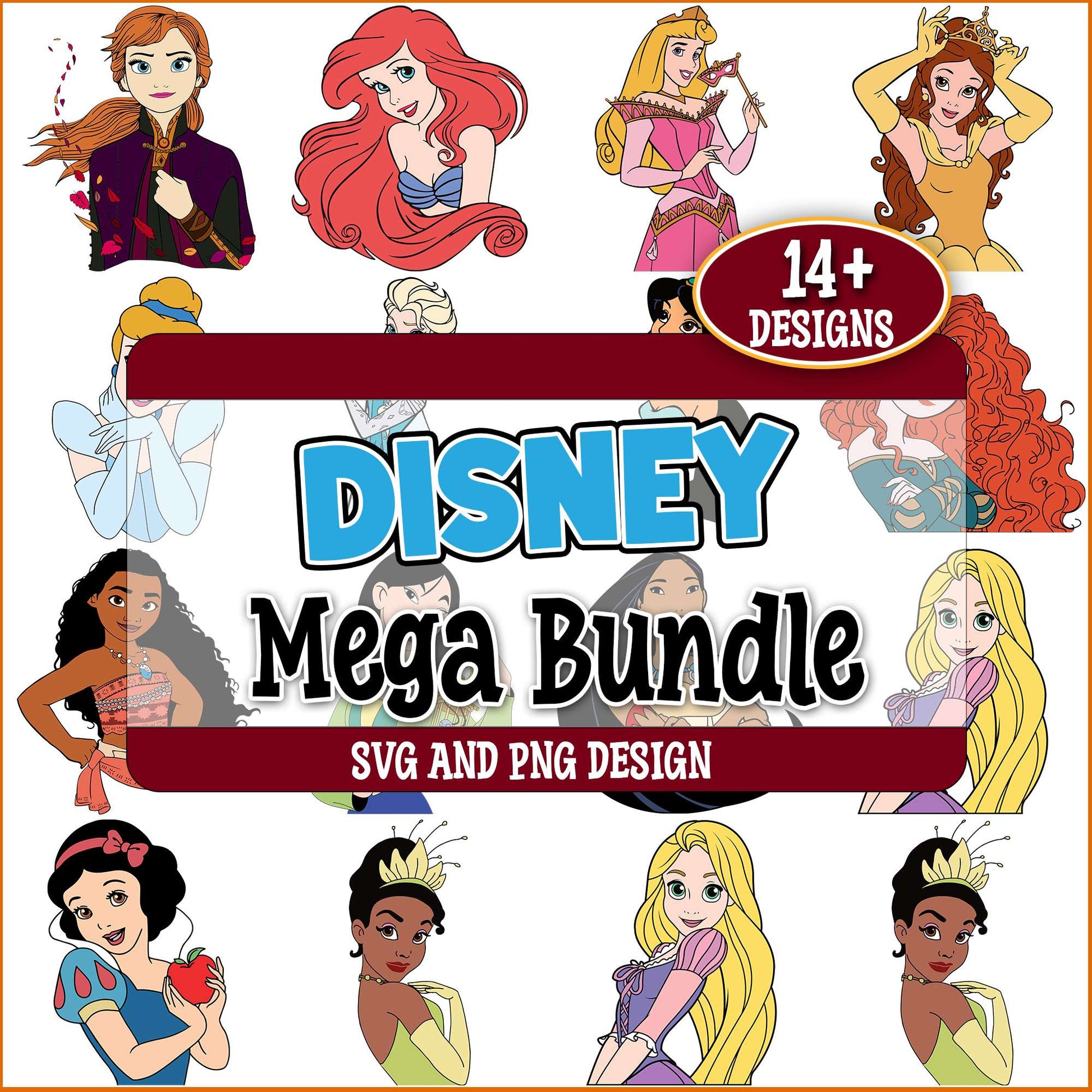 Princess disney designs svg bundle