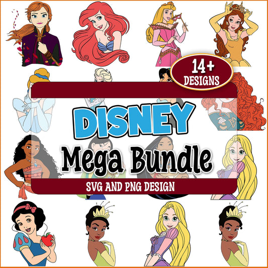 Princess disney designs svg bundle