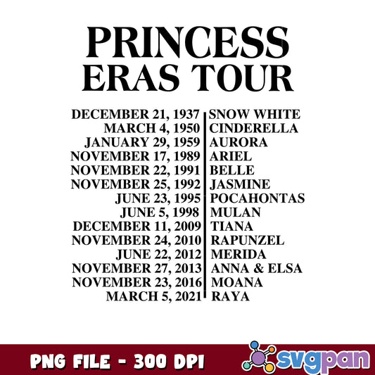 Princess eras tour design png, eras tour princess png, disney princess eras tour png