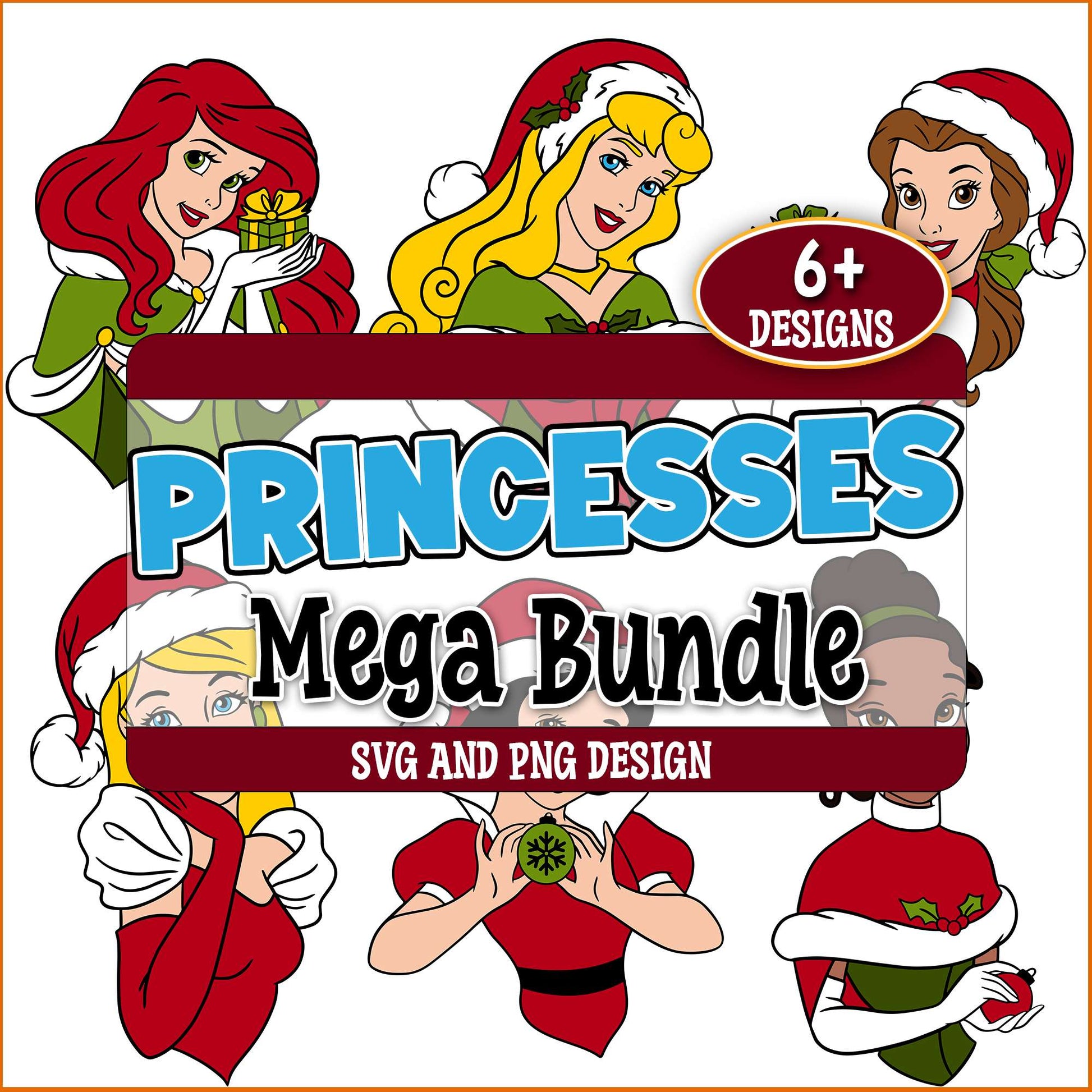 Princesses christmas svg bundle
