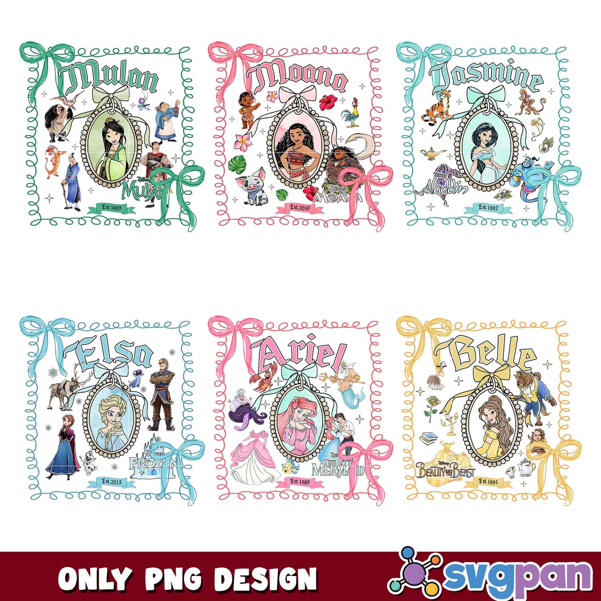 Princess mirror arts png bundle