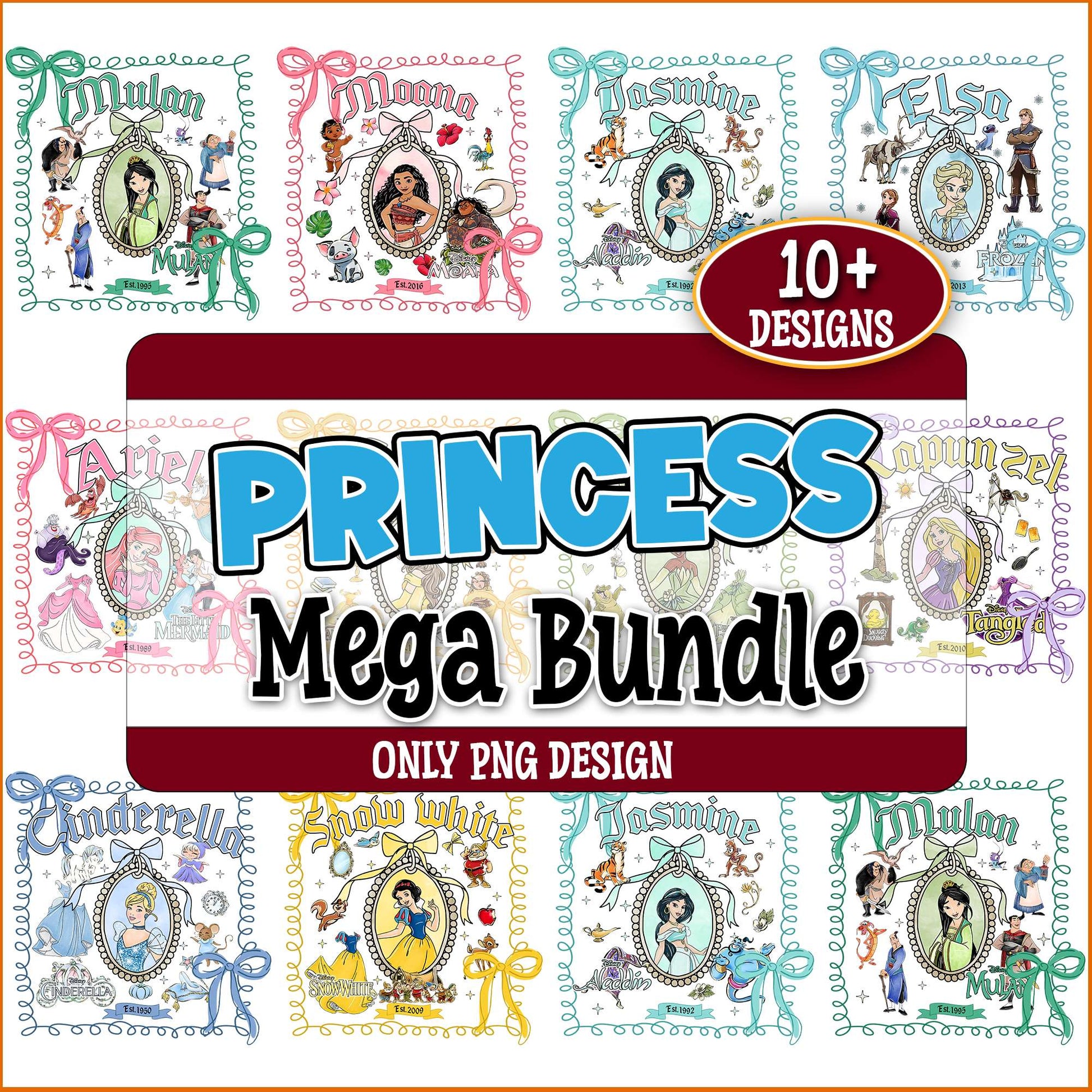 Princess mirror frame png bundle