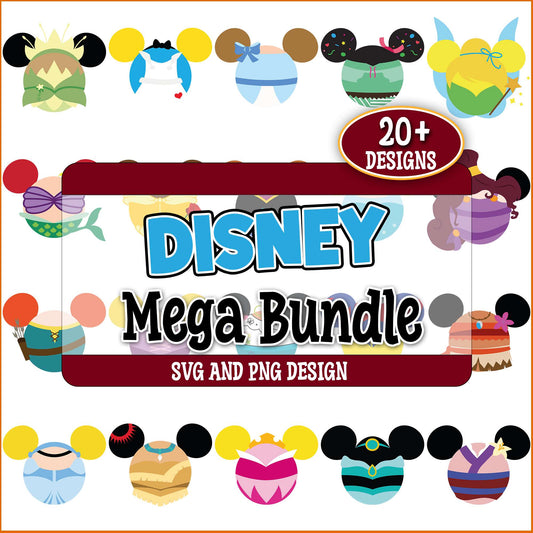 Princess x mickey mouse svg bundle