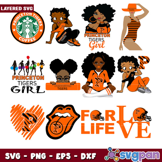 Princeton Tigers Girl SVG Bundle