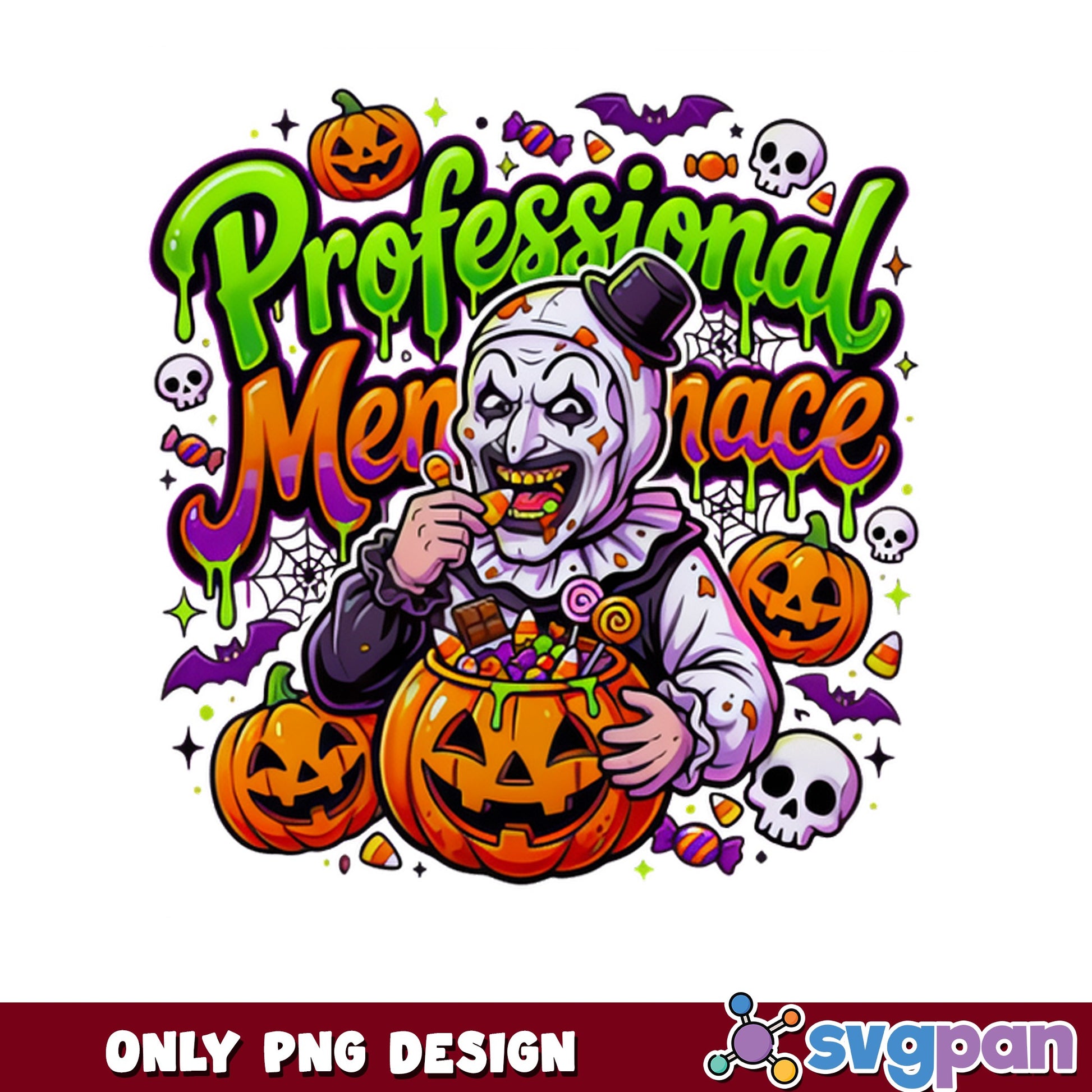 Professional Menace Halloween Clown PNG, Scary Clown PNG, Halloween PNG