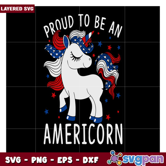 Proud to be an Americorn layered SVG, perfect for crafting projects