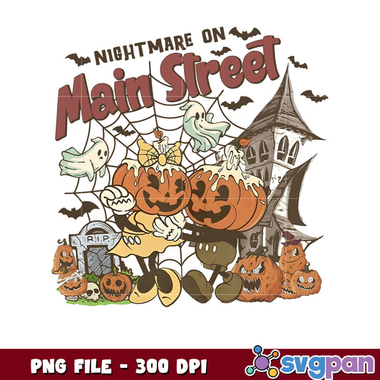 Pumkin nightmare on main street png, halloween season png, scary monster​ png