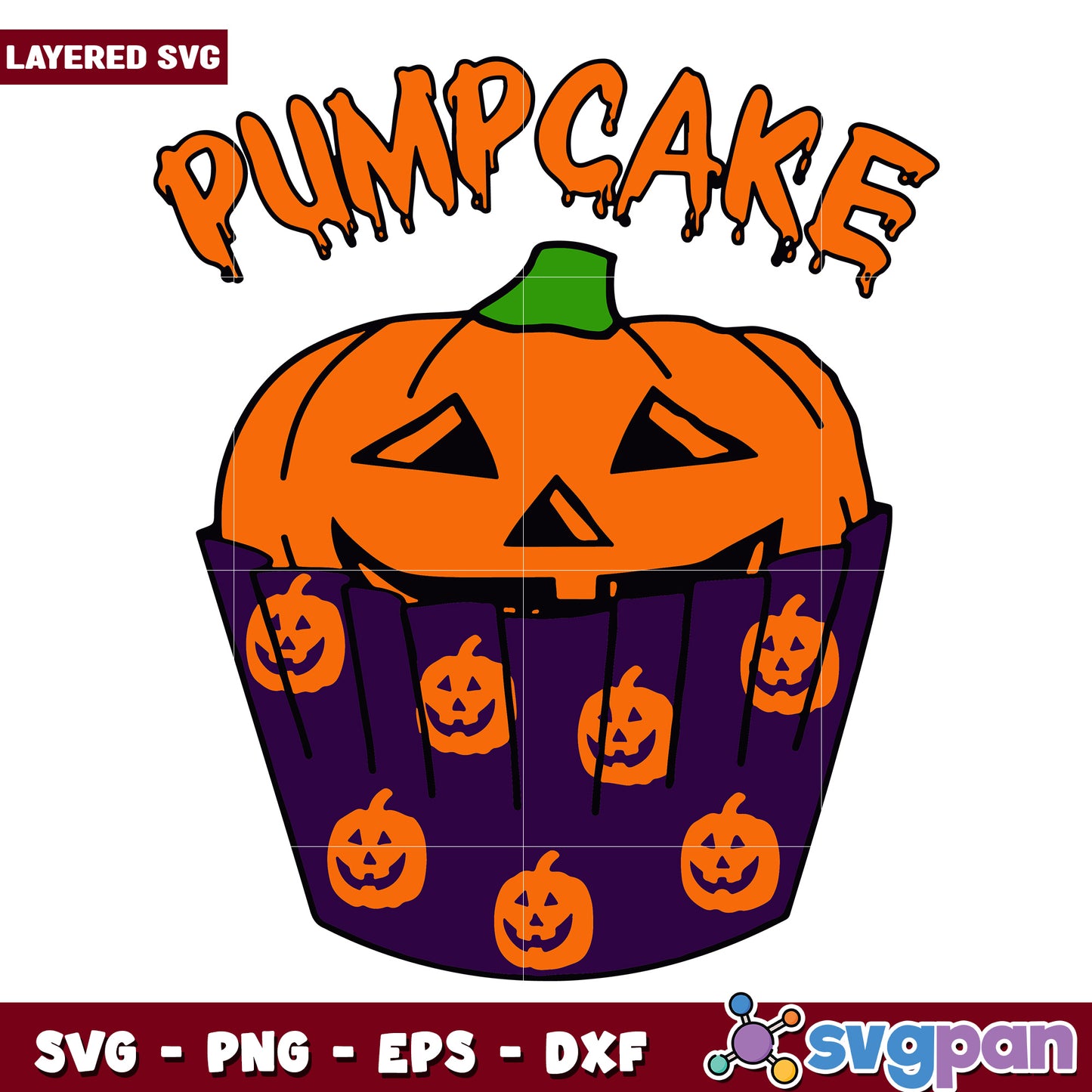 Pumpcake classic cute pumkin svg, halloween decorations svg, spooky season svg