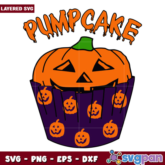 Pumpcake classic cute pumkin svg, halloween decorations svg, spooky season svg