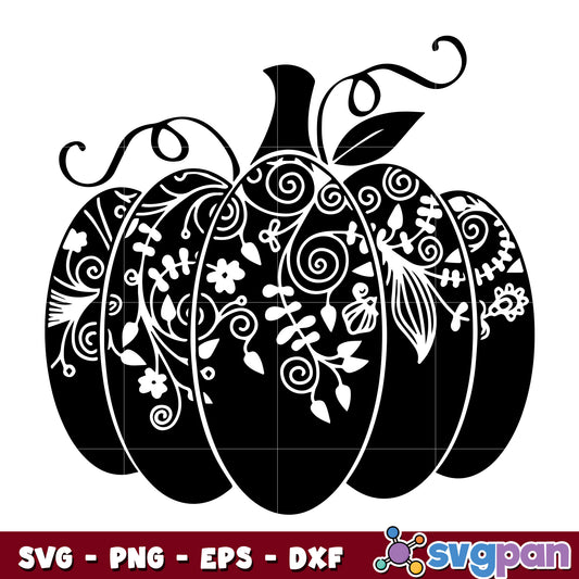 Pumpkin Floral Mandala svg 