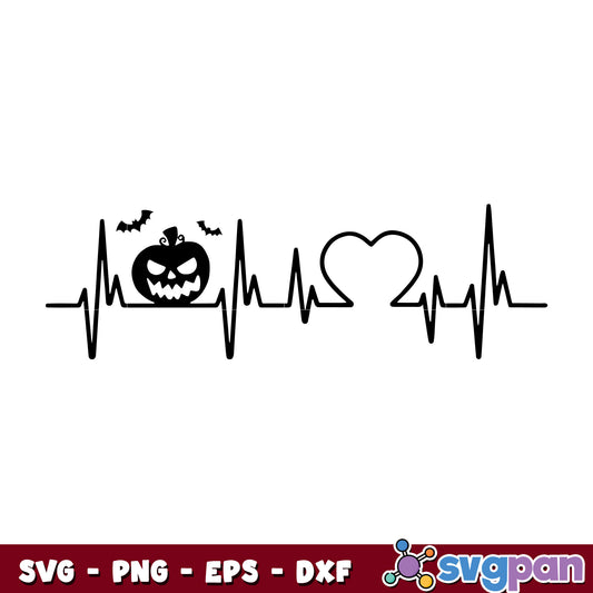 Pumpkin Heartbeat Halloween svg