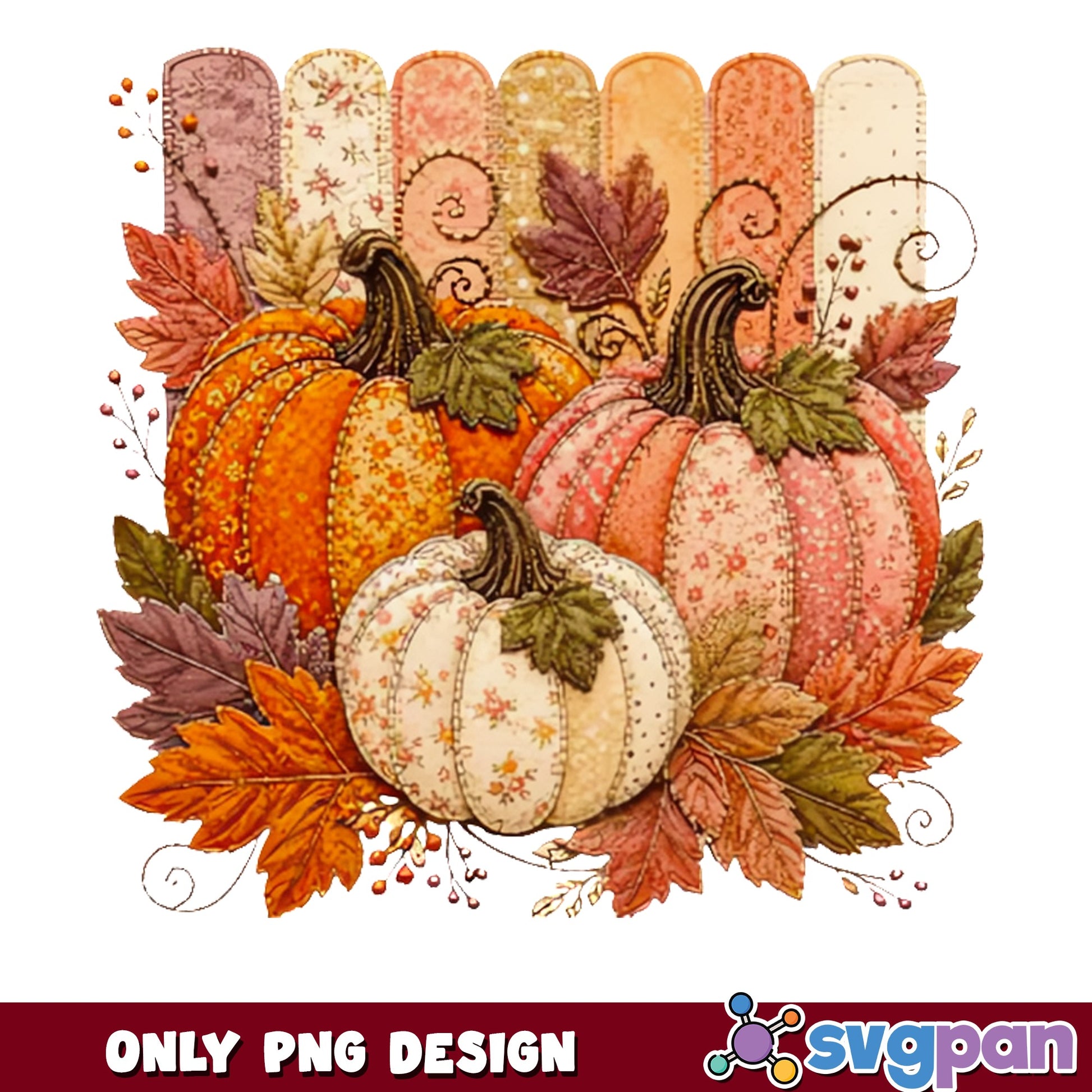Pumpkin Patch Fall Autumn PNG, Thanksgiving Pumpkin PNG, Fall Leaves PNG
