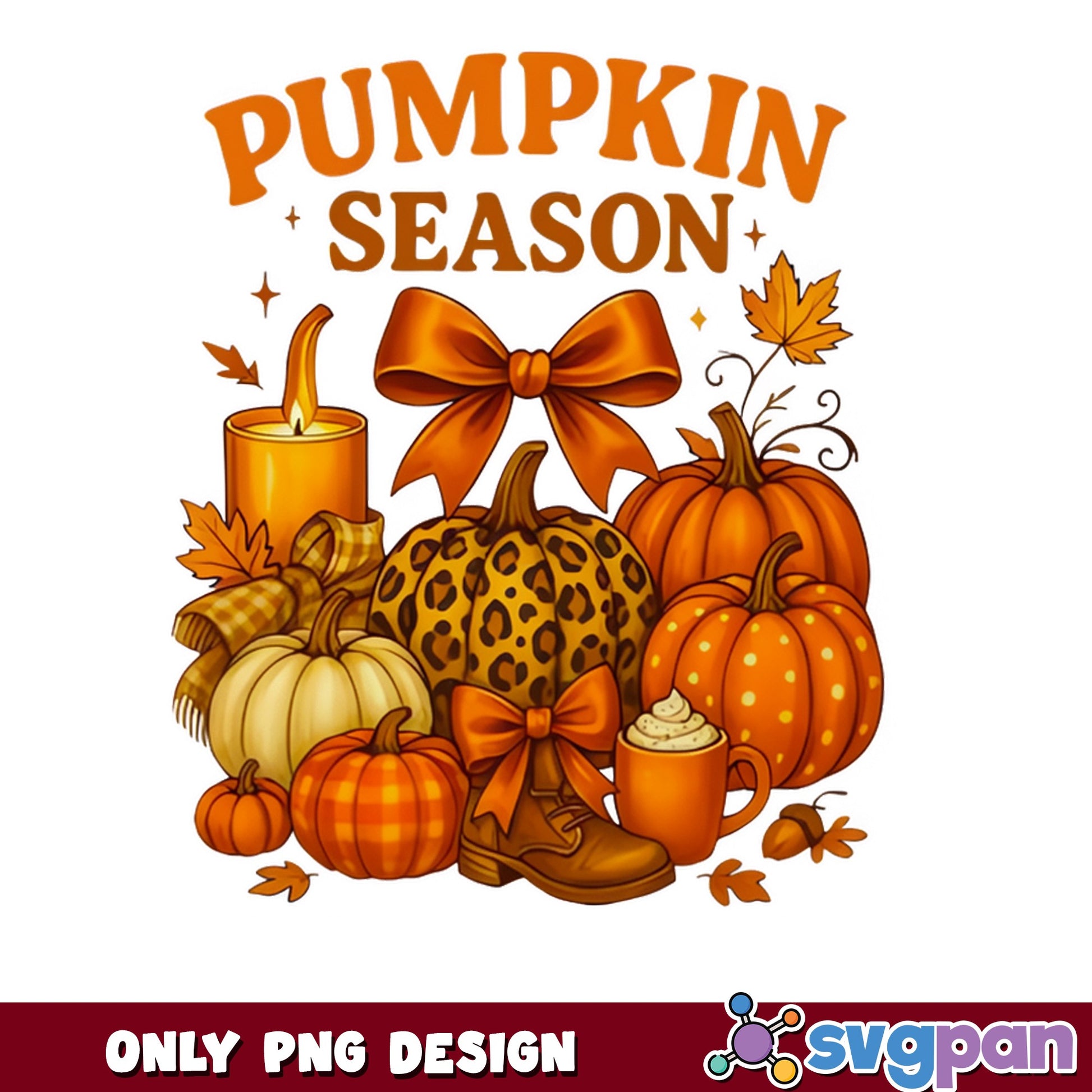 Pumpkin Season Fall PNG, Autumn Leopard Pumpkin PNG, Thanksgiving PNG