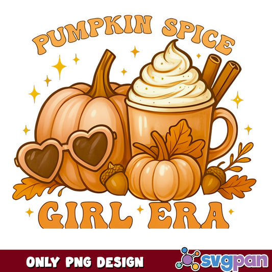 Pumpkin Spice Girl Era PNG, Fall Autumn PNG, Halloween PNG