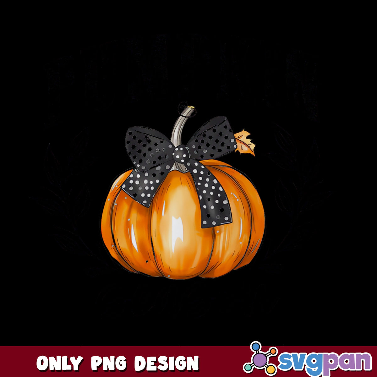 Pumpkin With Bow PNG, Halloween Pumpkin PNG, Fall Clipart PNG