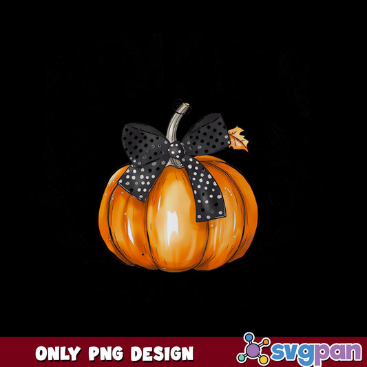 Pumpkin With Bow PNG, Halloween Pumpkin PNG, Fall Clipart PNG