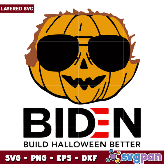 Pumpkin biden build halloween svg, halloween decorations svg, spooky season svg