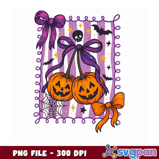 Pumpkin cherry design png, halloween cartoons​ png, halloween​ decor png